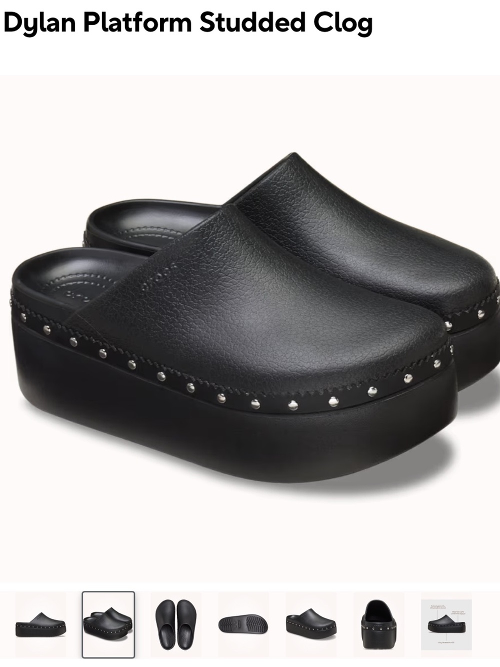 Dylan Platform Studded Clog - Black